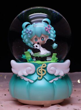发光创意音乐盒公主水晶球初音