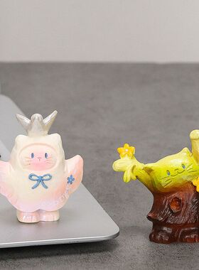 生之盎然摆件新款办公室工位装饰可爱小猫桌面小礼品盲盒潮玩手办