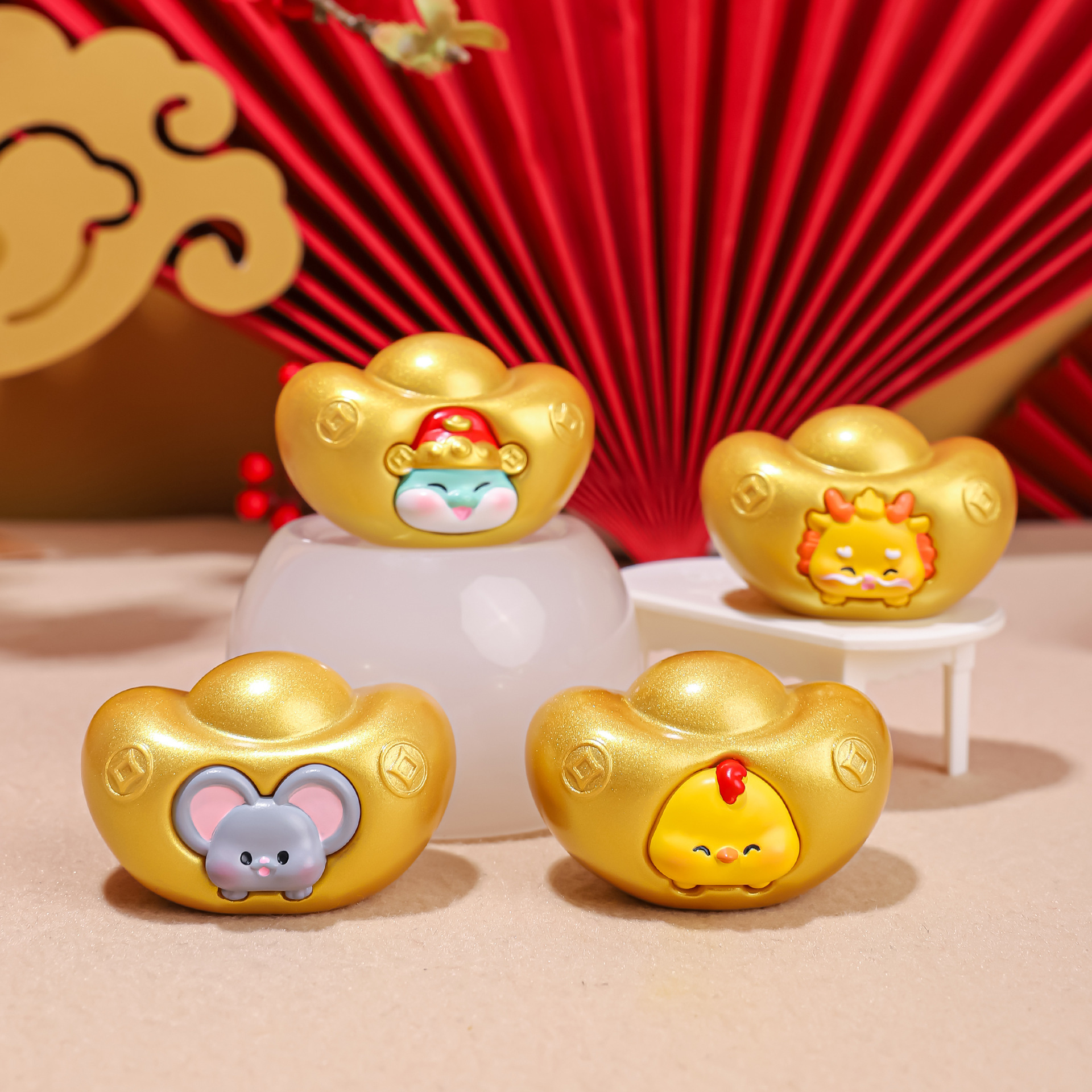 十二生肖元宝摆件创意金元宝树脂摆件家居装饰品汽车中控台礼物 - 图2