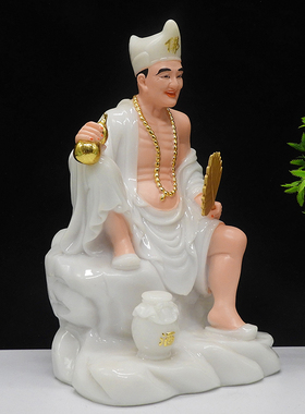 汉白玉济公佛像佛堂玉石