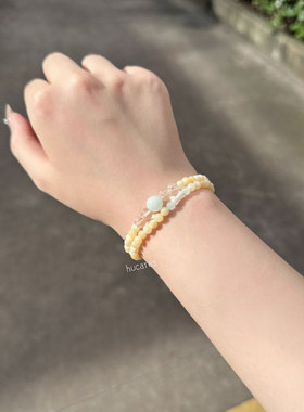 hucares「蒸蒸日上」原创黄玉手串疗愈水晶冰感夏季首饰生日礼物