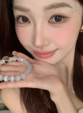 hucares板砖联名「掌上明珠」疗愈猫眼石手串小清新时尚饰