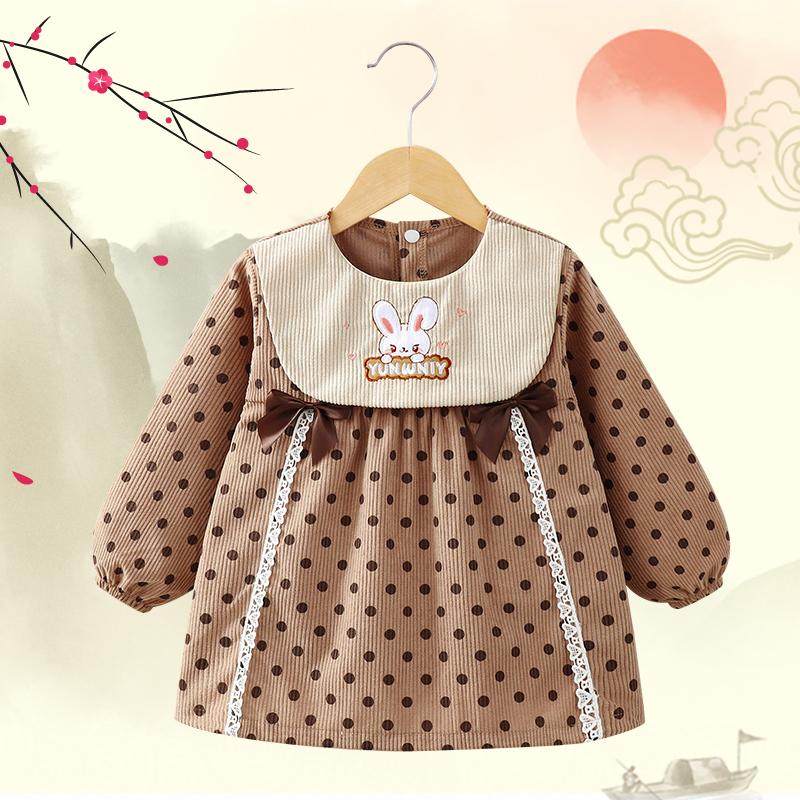 儿童罩衣女宝宝吃饭围兜防水防脏饭兜公主裙洋气围裙秋冬婴儿外穿,淘宝优惠券,粉丝福利购,淘宝优惠卷