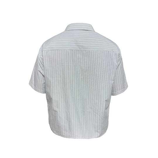 JCAESAR curved striped short-sleeved shirt loose