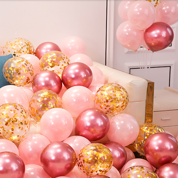 结婚气球粉色婚礼婚房装饰用的套装亮片房间婚庆布置女方浪漫卧室 - 图1