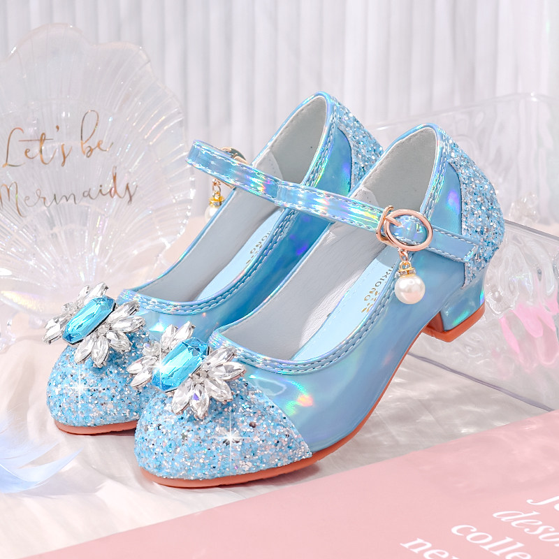 女童公主鞋2025春季新款小女孩水晶鞋爱莎宝宝单鞋银色儿童高跟鞋,淘宝优惠券,粉丝福利购,淘宝优惠卷