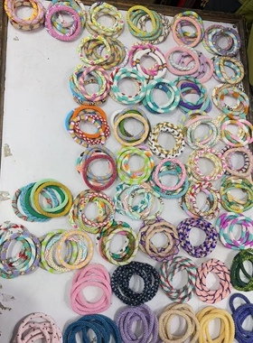 日本扩香手环手工编织手镯女嬉皮手串彩虹手环多巴胺波西米亚风手