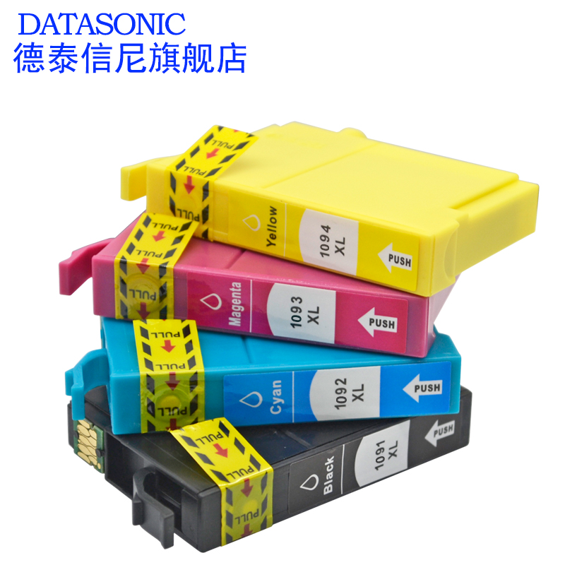 DAT适用爱普生T1091 T1092 T1093 T1094墨盒me30 me300黑色墨盒ME600F彩色喷墨打印机油墨盒ME1100墨水盒T109 - 图1