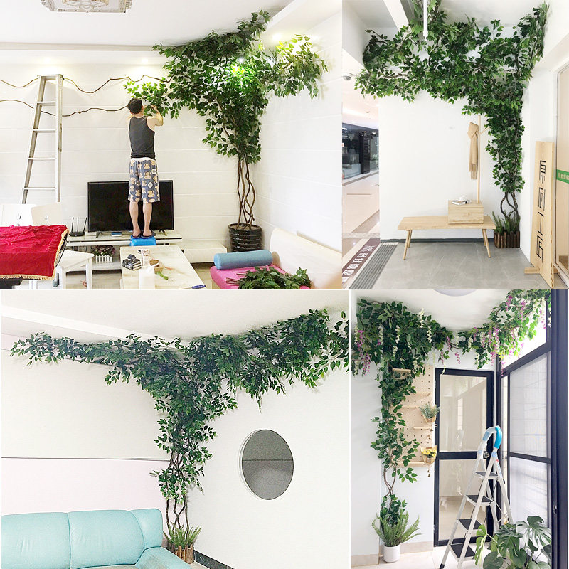 仿真树叶树枝树藤假花藤蔓藤条室内客厅墙面阳台管道绿植物墙装饰,淘宝优惠券,粉丝福利购,淘宝优惠卷