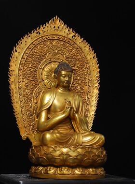 大号大日如来释迦牟尼佛像纯铜器佛堂供奉装饰工艺品桌面复古摆件