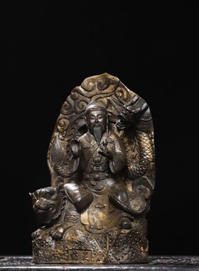 药王孙思邈铜神像佛像纯铜拓金复古龙虎山药王爷菩萨家用桌面摆件