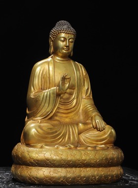 大日如来佛祖摆件纯铜天坛佛家用供养佛像大号坐莲花释迦牟尼铜像