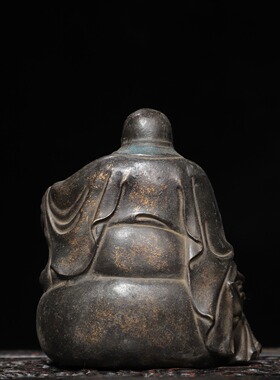 弥勒佛纯黄铜拓金仿古铜器大肚佛笑佛客厅佛堂供佛装饰品桌面摆件