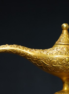 阿拉丁神灯摆件复古工艺品合金创意俄罗斯客厅书房家居祈福许愿灯