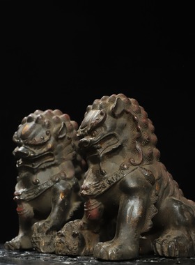 铜狮子摆件大号铜狮子一对雄狮大门门口摆设客厅家居装饰品礼品纯