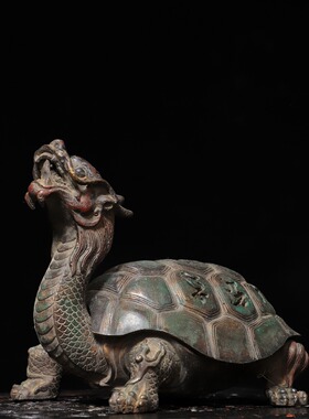 纯铜长寿龙龟熏香炉仿古拓金铜器盘香薰炉家居佛堂装饰品礼品摆件