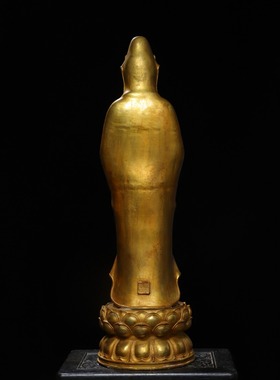 大号纯铜观音菩萨站像居家佛堂供养鎏金站莲花净瓶柳枝南海观世音