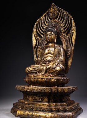 释迦牟尼大日如来佛祖像纯铜器雕鎏金复古家居用佛堂供奉装饰摆件