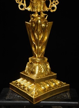 大号藏传密宗纯黄铜鎏金玛哈嘎拉马金刚杵摆件家居佛堂供奉装饰品