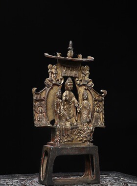 纯铜佛像仿古收藏铜器北魏佛背光佛家居佛堂供奉供佛装饰工艺摆件