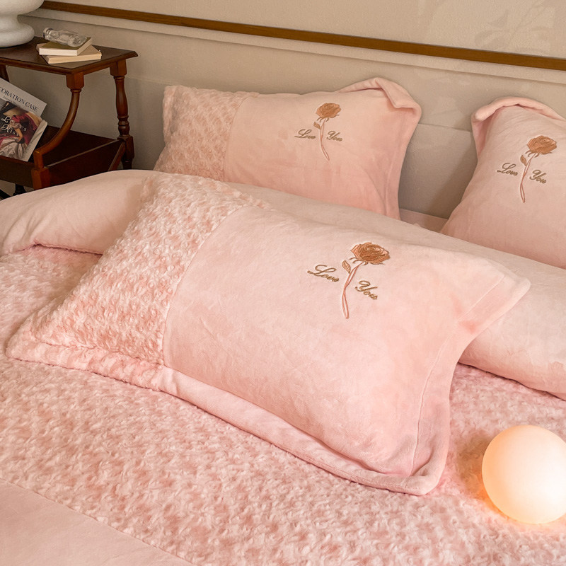 A类高端牛奶绒四件套母婴级双拼兔毛绒高克重加厚保暖刺绣款被套,淘宝优惠券,粉丝福利购,淘宝优惠卷