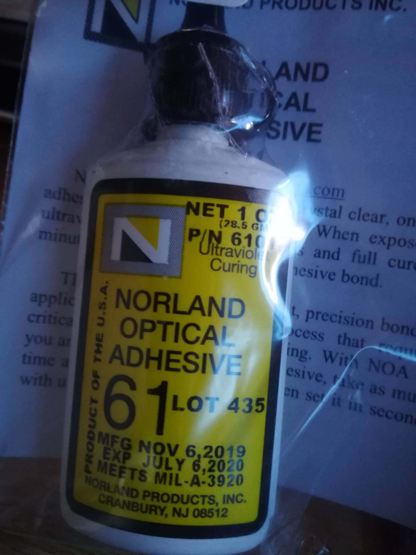 NORLAND OPTICAL ADHESIVE noa61美国紫外线光学UV固化胶NOA61_虎窝淘
