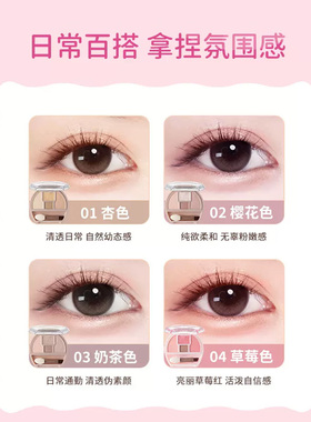 CANMAKE/井田日本卧蚕眼影综合盘四色阴影细闪高光提亮