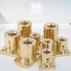 Trapezoidal screw copper nut method for cutting edge four holes