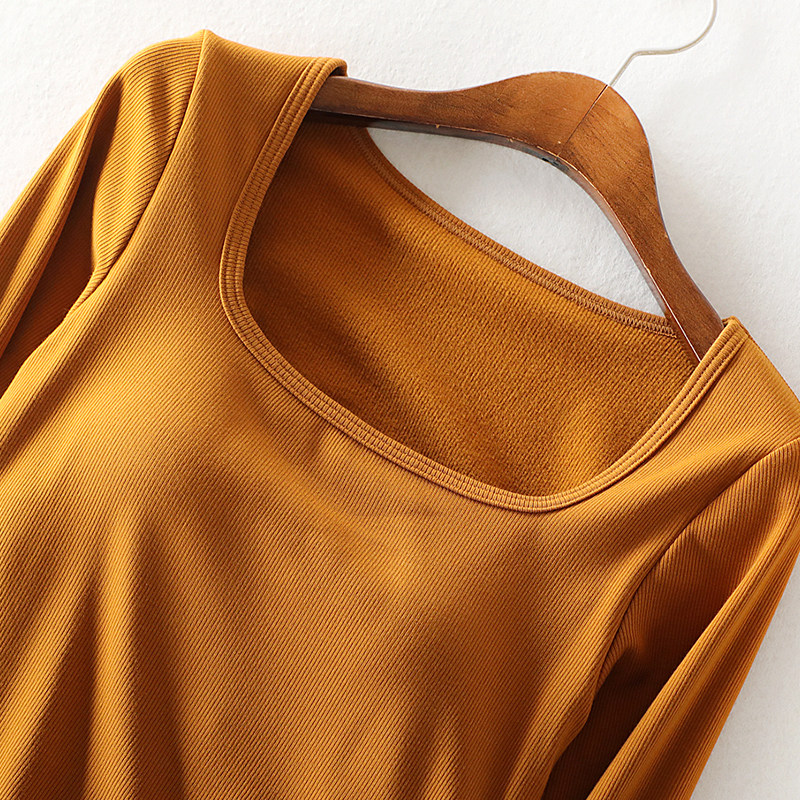 冬季保暖长袖内衣带胸垫免文胸一体打底衫秋衣低领修身打底衫,淘宝优惠券,粉丝福利购,淘宝优惠卷