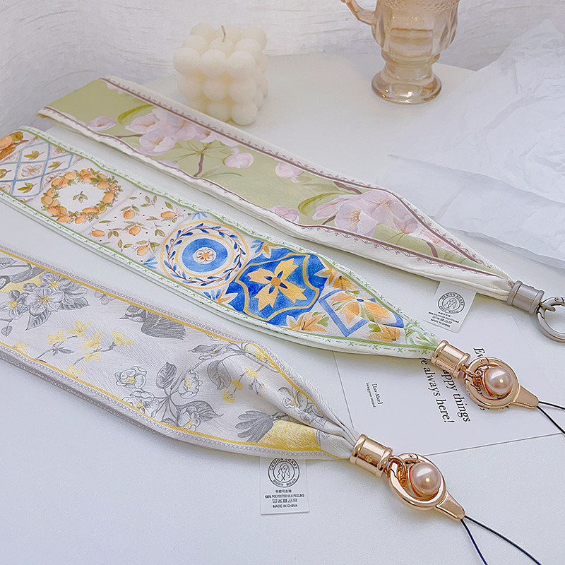 Yujie mobile phone lanyard ice silk scarf fabric