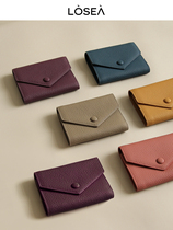 LOSEA Head Layer Cow Leather Wallet Lady 2023 New Genuine Leather Zero Money Bag Small Money Bag Woman Card Bag Three-in-one Woman