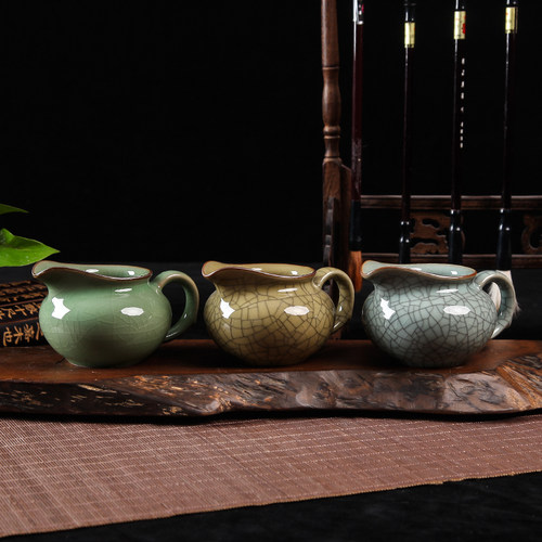 龙泉御茗青瓷冰裂功夫茶具公道杯陶瓷大号过滤分茶器茶海茶道配件 - 图0