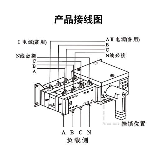 PC级双电源自动转换开关自动切换隔离开关100A/4P 160A 250A 400A - 图2