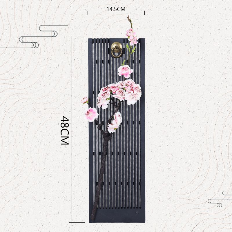 墙壁装饰客厅卧室挂件墙面墙上实木花艺创意家居壁挂中式复古壁挂-图2