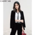 CARRY ME / 嘉 2019 phụ nữ mới Hàn Quốc áo khoác ngắn đẹp trai phù hợp với áo dài tay - Áo khoác ngắn