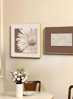 奶油风卧室装饰画现代简约主卧床头壁画高级感餐厅背景墙抽象挂画