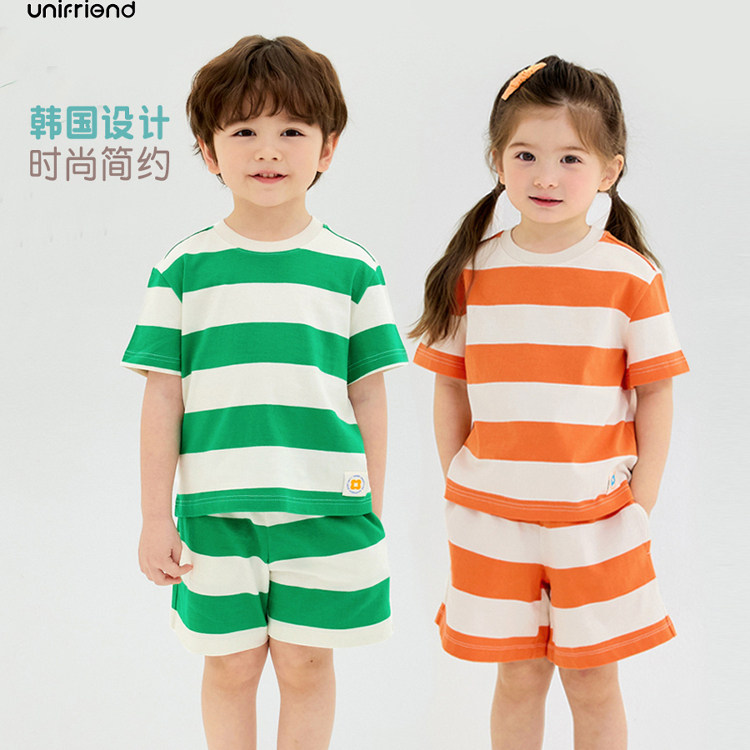 unifriend春夏新韩国儿童套装潮流男童女童运动服休闲运动两件套,淘宝优惠券,粉丝福利购,淘宝优惠卷