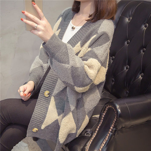 2025春秋爆款潮慵懒ins韩版毛衣针织开衫外套欧货女装加厚上衣女 - 图2