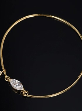 日韩风微镶锆石手链女轻奢简约精致s925纯银镀金设计师款手饰