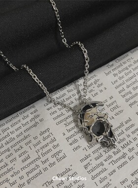 原创ins小众骷髅头项链男欧美