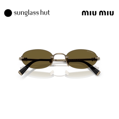MIU渐变色椭圆形太阳镜