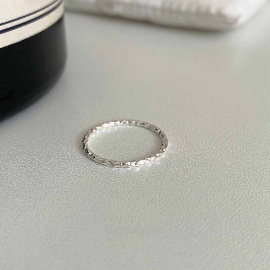 New niche retro heavy industry S925 silver plain ring that does not fade, light luxury, high-end sense, open adjustable index finger ring