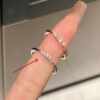 Plain 925 silver ring niche design 2025 new light luxury high-end couple ring girl birthday gift
