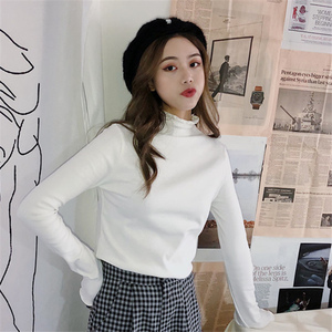 打底衫女秋冬半高领上衣