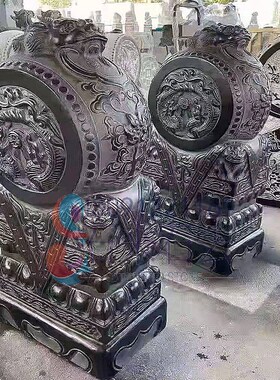 天然汉白玉青石石雕门墩手工雕刻