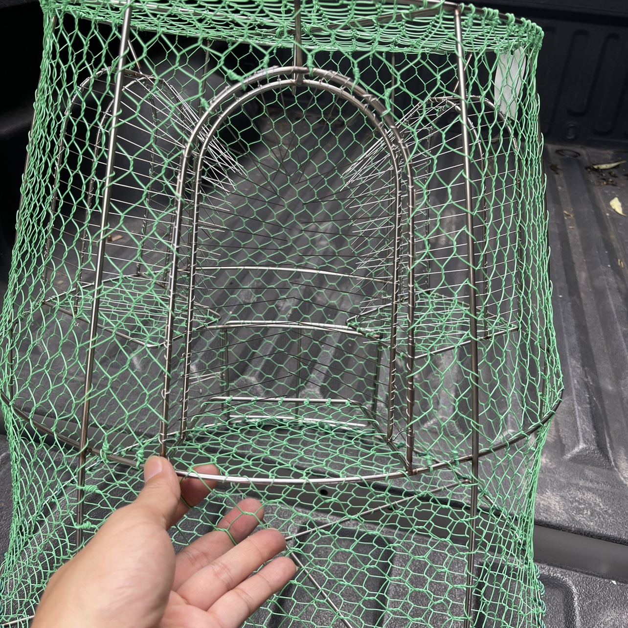 不锈钢捕鱼笼三个入口泥猛金鼓网笼直径52厘米高50cm自动反复入鱼 - 图1