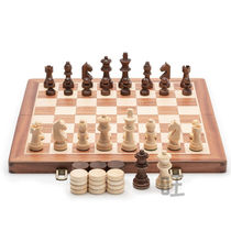 Chess outlet European and American solid wood chess solid wood pawns folding chess box WOODENCHESS The same paragraph 15