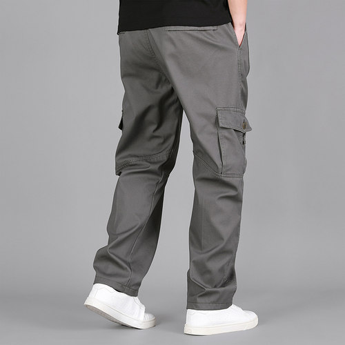 秋季厚款新品工装裤男八分裤宽松休闲裤小个子长裤子男士九分裤男 - 图3