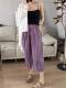 ຂະຫນາດນ້ອຍ 150 ສາມຈຸດ ice silk cotton casual pants harem for women summer thin loose Japanese eight-point wide-leg pants xxs