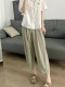 ຂະຫນາດນ້ອຍ 150 ສາມຈຸດ ice silk cotton casual pants harem for women summer thin loose Japanese eight-point wide-leg pants xxs